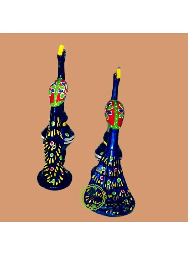 USD $ 10.00 DAKSH HANDLOOM Great Art Peacock Statue Showpiece Set of 2 for Home Garden Temple Office Shelf Decorative Showpiece Blue) 7 cm (Plastic, rb.gy/jioai8
