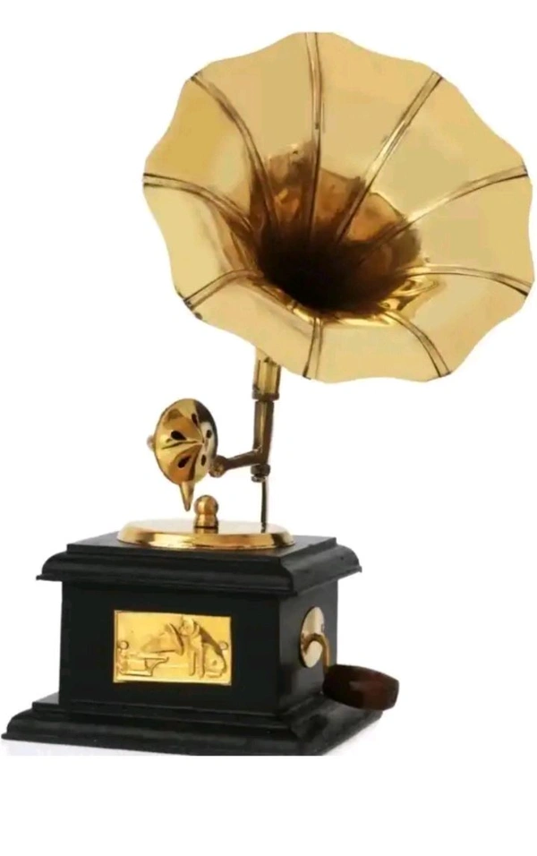 USD$12 FASHION BIZZ Fashion Bizz 1 Pc Dummy Gramophone Showpiece 23 cm Handicraft & Artifact Showpiece (Brass, Wood, Brown, Gold)  rb.gy/7bgcgq