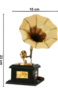 USD$12 FASHION BIZZ Fashion Bizz 1 Pc Dummy Gramophone Showpiece 23 cm Handicraft & Artifact Showpiece (Brass, Wood, Brown, Gold)  rb.gy/7bgcgq
