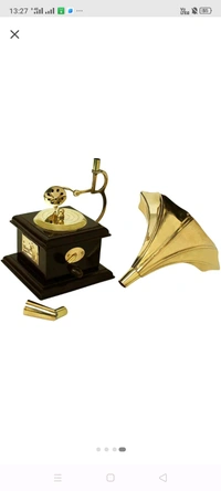 USD$12 FASHION BIZZ Fashion Bizz 1 Pc Dummy Gramophone Showpiece 23 cm Handicraft & Artifact Showpiece (Brass, Wood, Brown, Gold)  rb.gy/7bgcgq