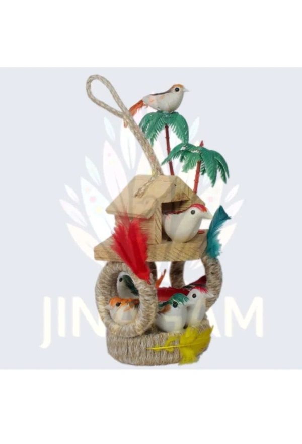 USD$10 JINAGAM SONIA VIHAR DELHI bird -shop 15 cm Bird & Animal Showpiece (Wood, Jute, Multicolor) rb.gy/hdtb8u