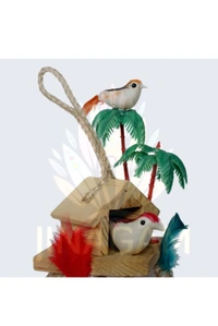 USD$10 JINAGAM SONIA VIHAR DELHI bird -shop 15 cm Bird & Animal Showpiece (Wood, Jute, Multicolor) rb.gy/hdtb8u