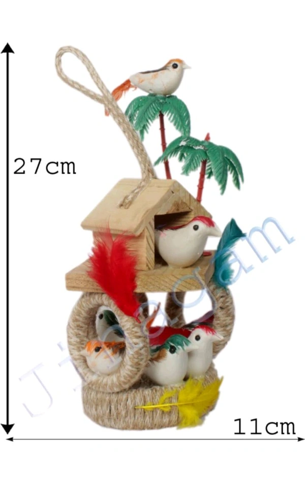 USD$10 JINAGAM SONIA VIHAR DELHI bird -shop 15 cm Bird & Animal Showpiece (Wood, Jute, Multicolor) rb.gy/hdtb8u