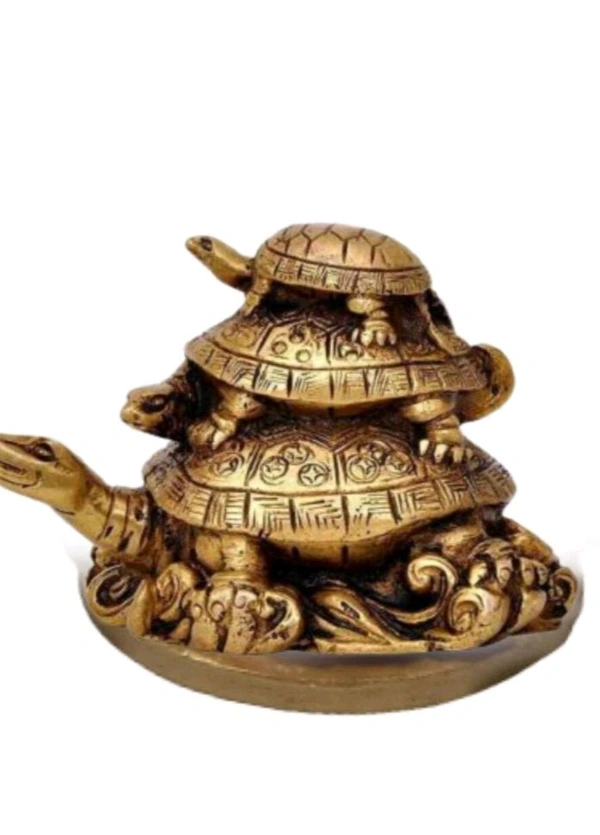 USD $ 10.00 LAIKA CREATION lucky tortoise 8 cm Feng Shui & Vastu Showpiece (Polyresin, Gold) rb.gy/v1izd7