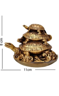 USD $ 10.00 LAIKA CREATION lucky tortoise 8 cm Feng Shui & Vastu Showpiece (Polyresin, Gold) rb.gy/v1izd7