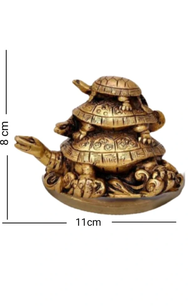 USD $ 10.00 LAIKA CREATION lucky tortoise 8 cm Feng Shui & Vastu Showpiece (Polyresin, Gold) rb.gy/v1izd7