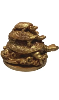 USD $ 10.00 LAIKA CREATION lucky tortoise 8 cm Feng Shui & Vastu Showpiece (Polyresin, Gold) rb.gy/v1izd7