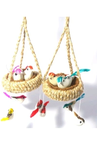 USD $09.00 YESHODA LINING STORE SBN_02 23 cm Bird & Animal Showpiece (Jute, Multicolor) rb.gy/yf69vz