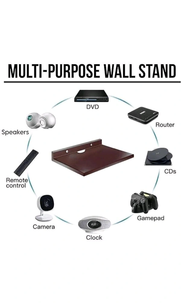 USD $ 12.00 R.S ENTERPRISES ADORN WORLD Plywood with Sunmica Setup Box Wall Stand & Shelves | Wall-Mounted TV Unit Wooden Wall Shelf (Number of Shelves - 1, Brown) 