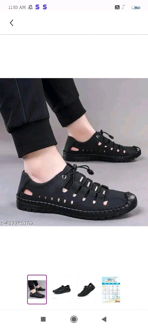 USD $ 12.00 Ishu Collection Name: Laced Slip-On Sandals For Men,  Ethnic Sandals For Men, Loafers For Men, Ethnic Shoes For Men, Casual Loafers for Men, Partywear Sandals For Men - BLACK