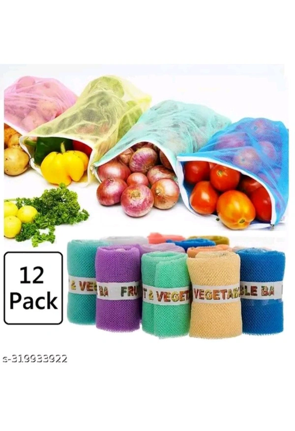 USD $ 09.00 
Ruhi Enterprise 01 Name: Set of 12 Reusable Double Layer Mesh Fridge/ Refrigerator Bags / Pouches for Storage of Fruits , Vegetables & Accessories (9 X 14 Inches | Multi color ) rb.gy/rapw28