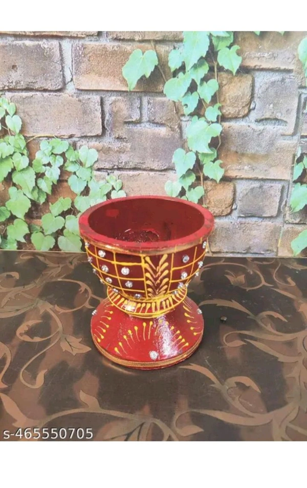 USD$10 DIYA COLLECTION CHOMU Name: Diya Collection Handicrafts Wedding Fancy Okhli & Musar !! Marriage okhali and Musal !! Fancy Mortar & Pestle (okhal musal) Used for Marriage shaguns and Rituals RED  rb.gy/acmied
