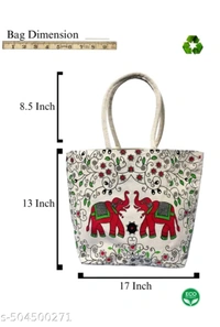 USD $ 10.00 Creative Nations Name: Elegnt Double Elephant Canvas Bag – A Perfect Blend of Style & Utility rb.gy/95icsa