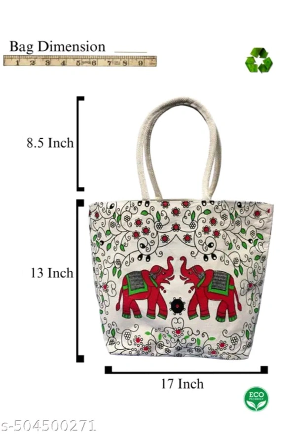 USD $ 10.00 Creative Nations Name: Elegnt Double Elephant Canvas Bag – A Perfect Blend of Style & Utility rb.gy/95icsa