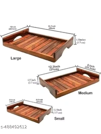 USD$14 Am Name: Wooden tray set of 3 wooden serving tray rb.gy/76x6gt