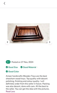 USD$14 Am Name: Wooden tray set of 3 wooden serving tray rb.gy/76x6gt
