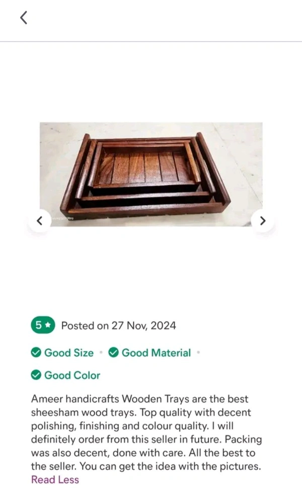 USD$14 Am Name: Wooden tray set of 3 wooden serving tray rb.gy/76x6gt