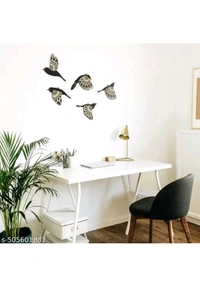 USD $ 09.00 JS Art N Craft, Jaipur Rajasthan, India Name: Kalasagar Premium Wooden 3D 5 Pieces Birds on Rope Wall Art Panel | Wood Bird Folk Art Wall Hanging Art Decoration Item for Living Room, Bedroom, Drawing Room, Dining Room & Office (Black) (JS-CHIDI-01)