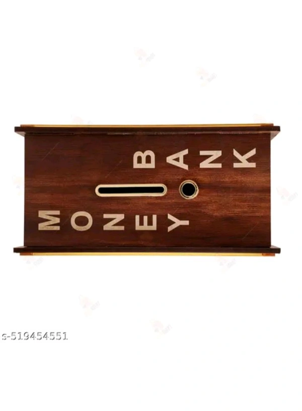 USD $ 11.00 VT ENTERPRISE' Name: Money Saving Box with Grid Pattern, 100-500 Denomination Counter, Brown and Beige 1,00,000 Rupees Capacity (Wood,MB02) (Wood1) rb.gy/c6m2ee