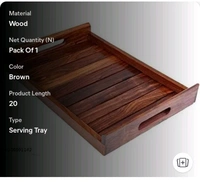 USD $ 10.00 Home Design Mart Name: Wooden sheesham Wood Serving Trays rb.gy/qy10ie