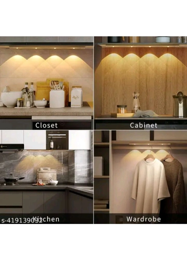 USD$14 AB FASHION Name: ABFASHION Under Cabinet Lights LED Motion Sensor Indoor, USB Rechargeable ,3 Light Modes Stepless Dimming Hill Light, 6500K Night Light for Closet Cabinet Kitchen Wardrobe (15.74in/40cm)  rb.gy/0zxg8h