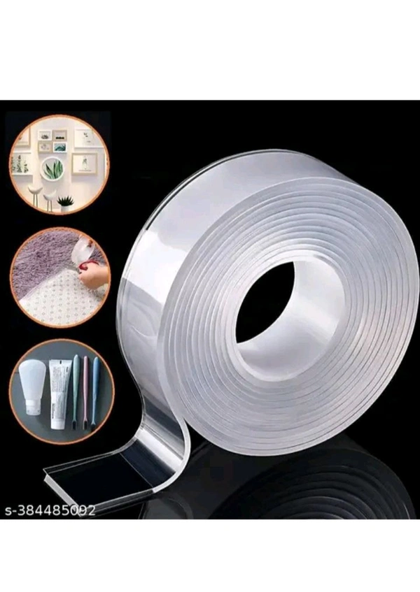 USD $ 09.00 KENJO ENTERPRISE Name: 3 Meter Multipurpose Double Sided Tape - Adhesive Silicone Tape, Heavy Duty, Heat Resistant, Multi-Functional, Removable, Washable, Reusable Anti-Slip Gel Nano Grip Tape (grip tape) rb.gy/xm19hy