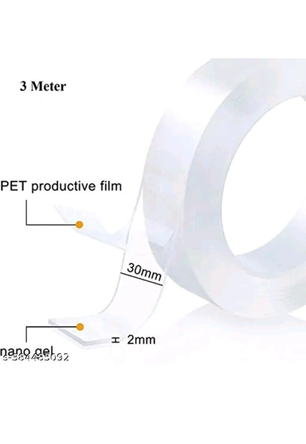 USD $ 09.00 KENJO ENTERPRISE Name: 3 Meter Multipurpose Double Sided Tape - Adhesive Silicone Tape, Heavy Duty, Heat Resistant, Multi-Functional, Removable, Washable, Reusable Anti-Slip Gel Nano Grip Tape (grip tape) rb.gy/xm19hy