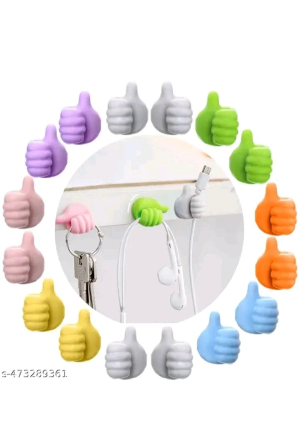 USD$9 infinity caart Name: Pack of 10 Creative Silicone Thumb Wall Hook, Multifunction Self Adhesive Cable Clip, Cable Organizer Clips Key Hanger, No Punching Nails-Free Utility Hooks Desk Wire Management, Multicolor rb.gy/tr68w9