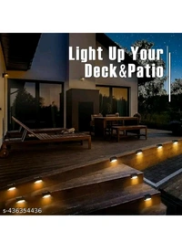 USD $ 11.00 sn enterprises Name: Solar Deck Lights Outdoor | 4-Pack Waterproof LED Solar Lights for Stairs rb.gy/5oaijv