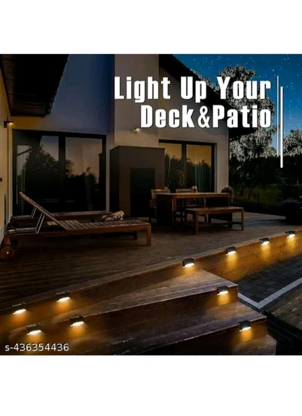 USD $ 11.00 sn enterprises Name: Solar Deck Lights Outdoor | 4-Pack Waterproof LED Solar Lights for Stairs rb.gy/5oaijv