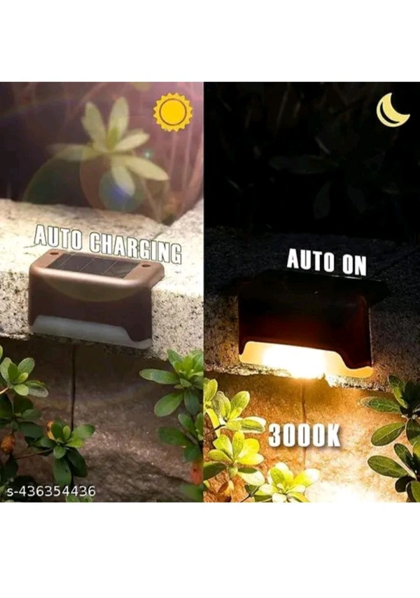 USD $ 11.00 sn enterprises Name: Solar Deck Lights Outdoor | 4-Pack Waterproof LED Solar Lights for Stairs rb.gy/5oaijv