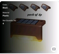 USD $ 11.00 sn enterprises Name: Solar Deck Lights Outdoor | 4-Pack Waterproof LED Solar Lights for Stairs rb.gy/5oaijv