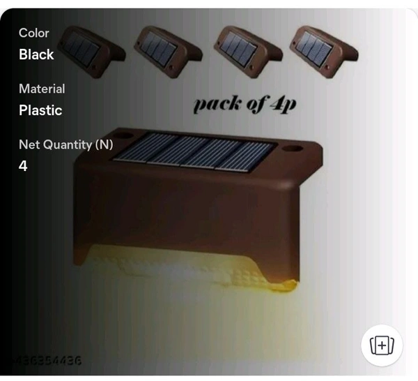 USD $ 11.00 sn enterprises Name: Solar Deck Lights Outdoor | 4-Pack Waterproof LED Solar Lights for Stairs rb.gy/5oaijv