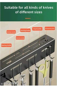 USD $ 12.00 MIND MASALA Name: We Clever Kitchen Shelf ADVANCED NON RUST STAINLESS STEEL ALLOY Wall Mount Knife Holder ,Towel Hanger , Spatula Ladle Hanging Hooks , Cutlery Holder Storage Rack High Grade Metal Multi-Purpose (40 x 5.5 x 7cm) rb.gy/j4t0du