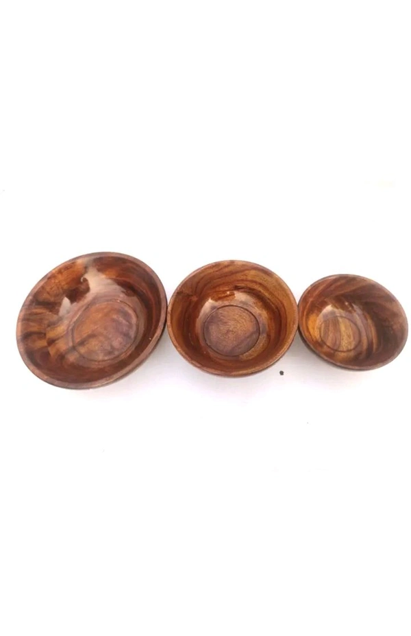 USD $ 12.00 TFS TRADERS TFS Wooden Soup Bowl, Multi-Purpose, for Home, Kitchen, Office and Pantry (Brown, 3 Pack rb.gy/gls78w