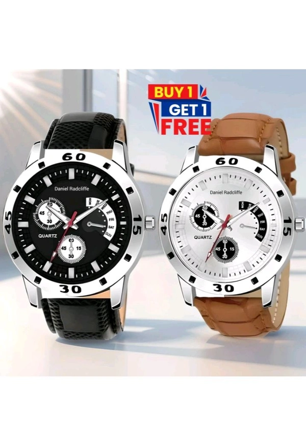 USD$ 10 DANIEL REDCLIFFE Avio Lather buy 1 get 1 FREE Analog Watch - For Men  rb.gy/okjksr