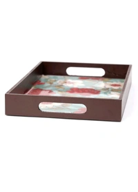 USD $ 13.00 MEHER COLLECTION DULI MDF Wood Enamel Coated Floral
Print Serving Tray for Home & Kitchen
12x8 Inch Tray rb.gy/8a9smj