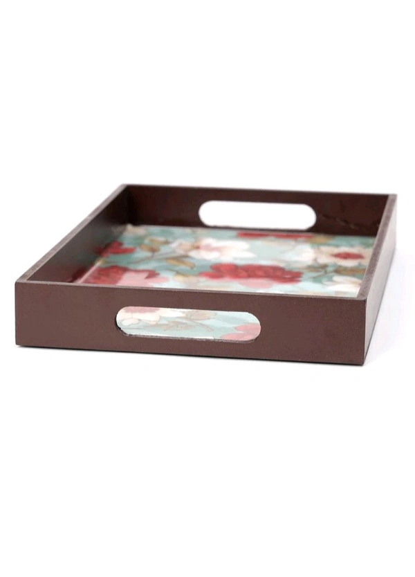 USD $ 13.00 MEHER COLLECTION DULI MDF Wood Enamel Coated Floral
Print Serving Tray for Home & Kitchen
12x8 Inch Tray rb.gy/8a9smj