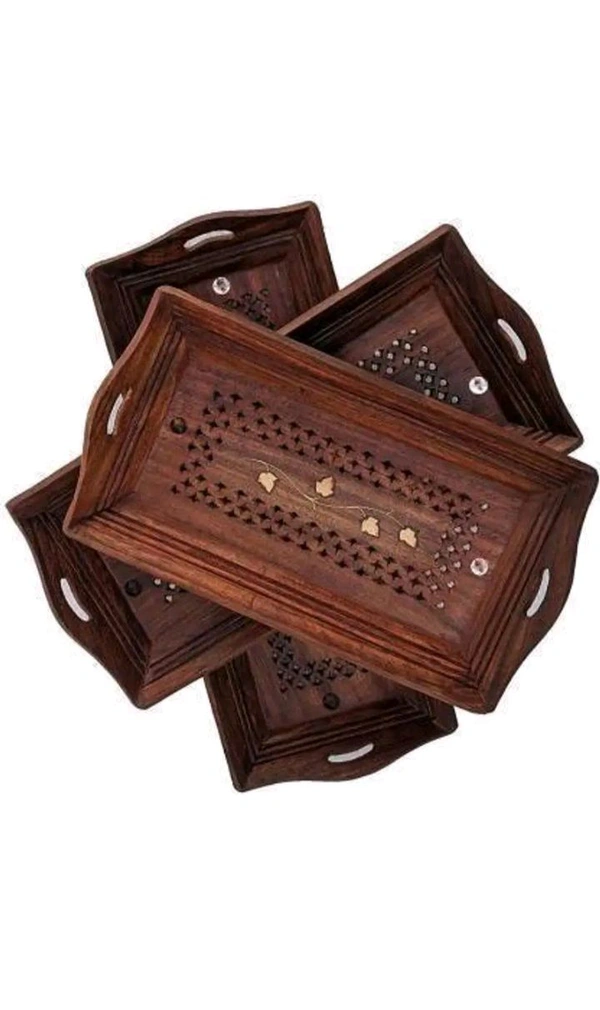 USD $ 15.00 DECORASIA INDIA DECORASIA Beautiful Handmade antique
wooden Tray (Pack of 3, Microwave Safe) rb.gy/32x0mz