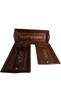 USD $ 15.00 DECORASIA INDIA DECORASIA Beautiful Handmade antique
wooden Tray (Pack of 3, Microwave Safe) rb.gy/32x0mz