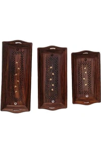 USD $ 15.00 DECORASIA INDIA DECORASIA Beautiful Handmade antique
wooden Tray (Pack of 3, Microwave Safe) rb.gy/32x0mz