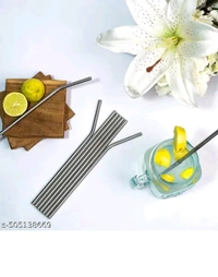 USD$9 SHIVAY ENTERPRISE Name: Warmfinity Stainless Steel Straws with Cleaning Brush for Kids & Adults, Bent Reusablle Metal Straws, Cutlery (Pack of 2 Straight & 2 Bent, 1 Brush) Long Steel Straws for Drinking & Drinks, Silver rb.gy/gusw4x

