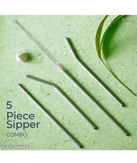 USD$9 Rama Kitchenware ltd Name: Reusable Stainless Steel Straws for Drinking with Brushes 8.5 Inches BPA-Free Metal, Thick, Long (2 Bent + 2 Straight +1 
Brush) rb.gy/s3z8ys