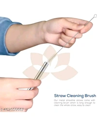 USD$9 Rama Kitchenware ltd Name: Reusable Stainless Steel Straws for Drinking with Brushes 8.5 Inches BPA-Free Metal, Thick, Long (2 Bent + 2 Straight +1 
Brush) rb.gy/s3z8ys