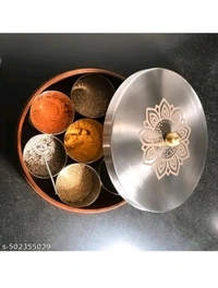 ZA0008 USD $ 22.00 Shri Bankey Bihari Handicrafts Name: Wooden Mandala Spice Box rb.gy/fcw1vk
