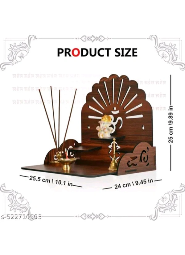 ZA0007 USD $ 13.00 Unique Enterprises Name: Small Wooden Temple for Home & Office, Light Weight Puja Mandir, Perfect for Smaller Spaces, Size- 28x28x26 CM rb.gy/rg93dg