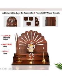 ZA0007 USD $ 13.00 Unique Enterprises Name: Small Wooden Temple for Home & Office, Light Weight Puja Mandir, Perfect for Smaller Spaces, Size- 28x28x26 CM rb.gy/rg93dg