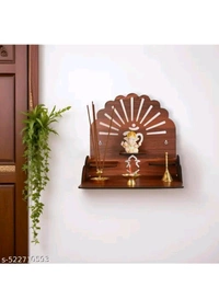 ZA0007 USD $ 13.00 Unique Enterprises Name: Small Wooden Temple for Home & Office, Light Weight Puja Mandir, Perfect for Smaller Spaces, Size- 28x28x26 CM rb.gy/rg93dg