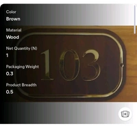 ZA0004 USD $ 11.00 OPIC ART Name: OPIC Self Adhesive Wooden House Number Plate Full Laminated Coating Size (6x4inch) rb.gy/qcpcpv
