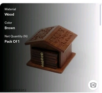 ZA0021  USD $ 11.00 N K CRAFTS Name: N K CRAFTS,Antique Tea Coaster,Wooden Hut Shaped Coaster,Drinking Purpose,Set Of 6 Plates Inside,Dinning Table And Kichen Decor,Home And Office Decor,Tea Serving,(Mango Wood).Gift Purpos rb.gy/apm2yw